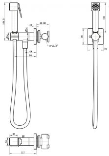 Смеситель Прогрессивный встраиваемый с гигиеническим душем Grocenberg GB005CR Хром